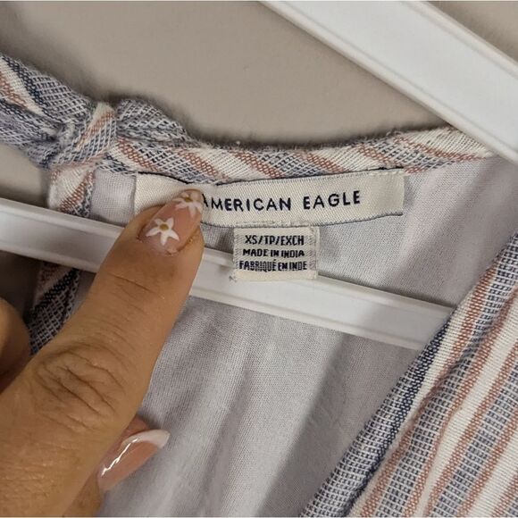 American Eagle Striped Cotton Romper – Size XS - Picture 6 of 8